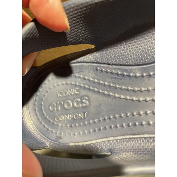 Crocs Sienna Ballet Flats Shoe Slide On Women Blue Toe Cap Sz 10 W Waterproof - Picture 7 of 7